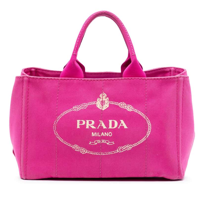 Prada Canvas Canapa Logo Satchel Pink Very good condition - Front View