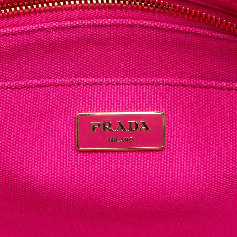 Prada Canvas Canapa Logo Satchel Pink Very good condition - Box View
