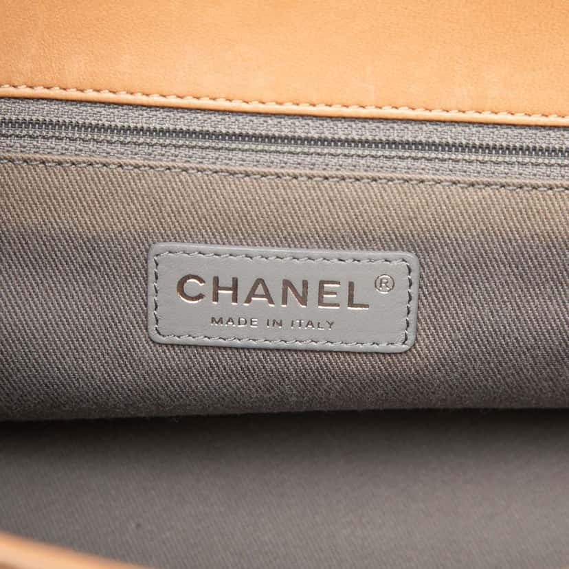 Chanel Quilted Lambskin Accordion Boy Flap Beige Leather Very good condition - Box View