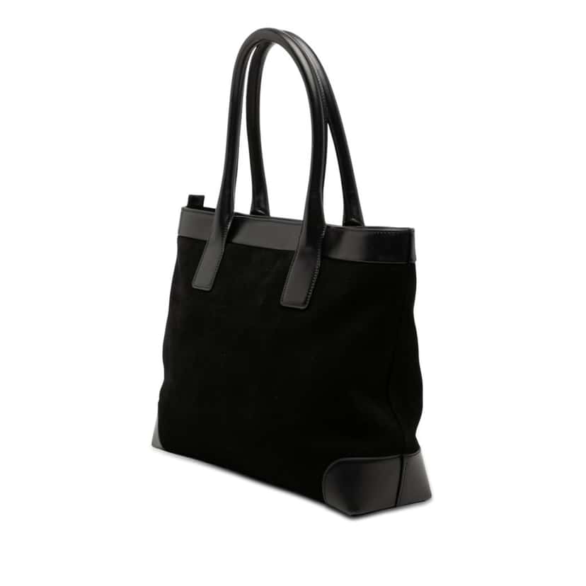 Gucci Suede Web Tote Black Leather Very good condition - Back View
