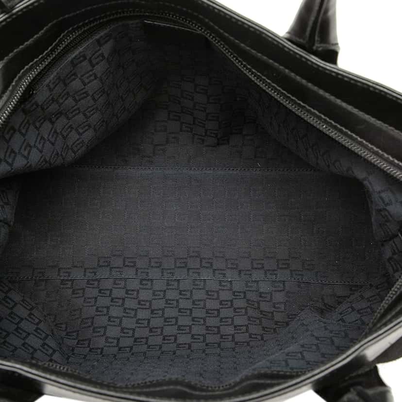 Gucci Suede Web Tote Black Leather Very good condition - Model View