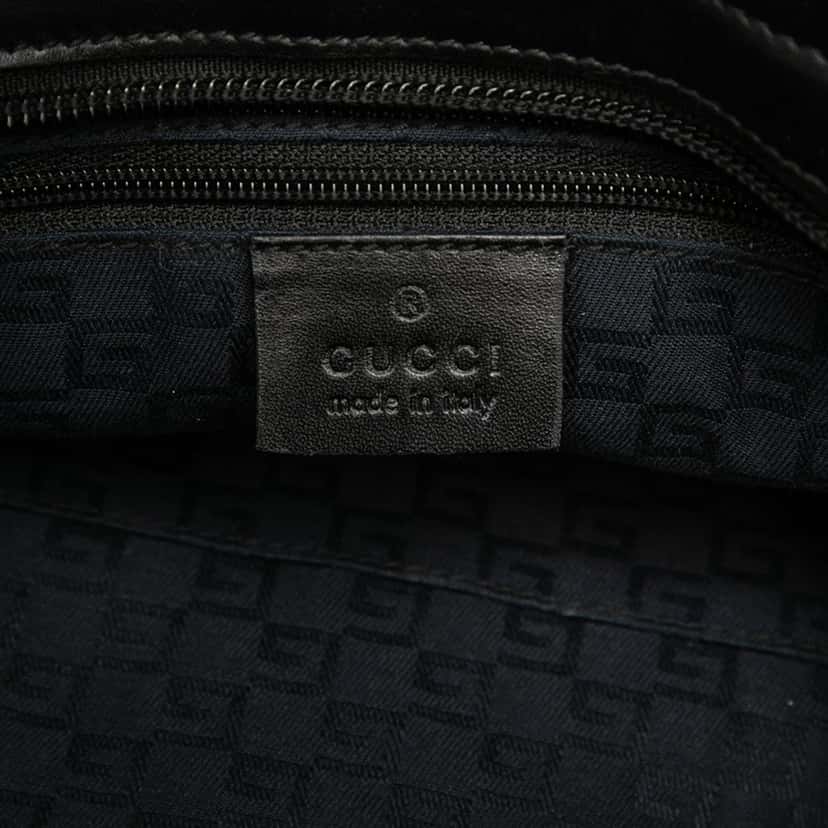 Gucci Suede Web Tote Black Leather Very good condition - Box View