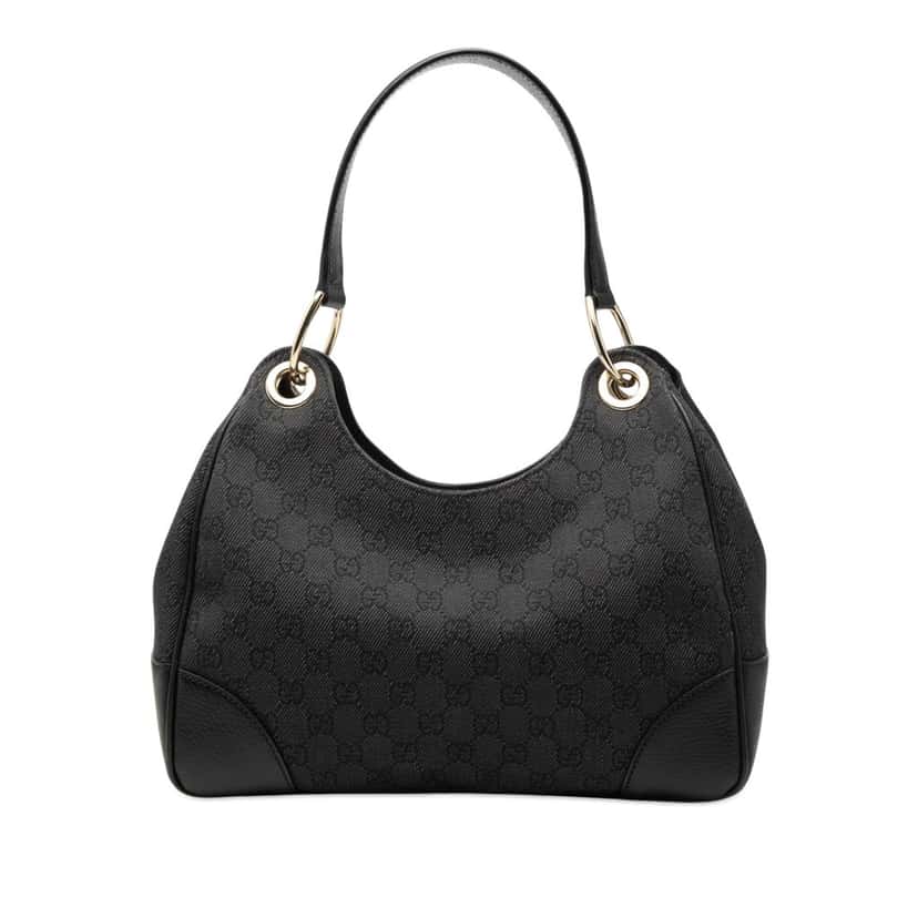 Gucci GG Denim Colbert Shoulder Bag Black Very good condition - Front View