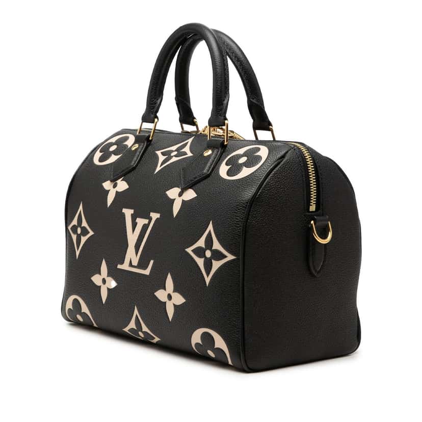 Louis Vuitton Bicolor Monogram Empreinte Giant Speedy Bandouliere 25 Black Leather Very good condition - Back View