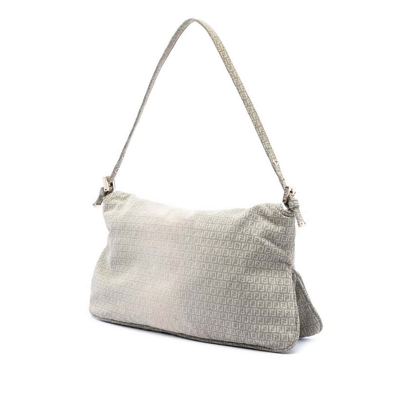 Fendi Micro Zucchino Canvas Double Flap Shoulder Bag Other Very good condition - Back View