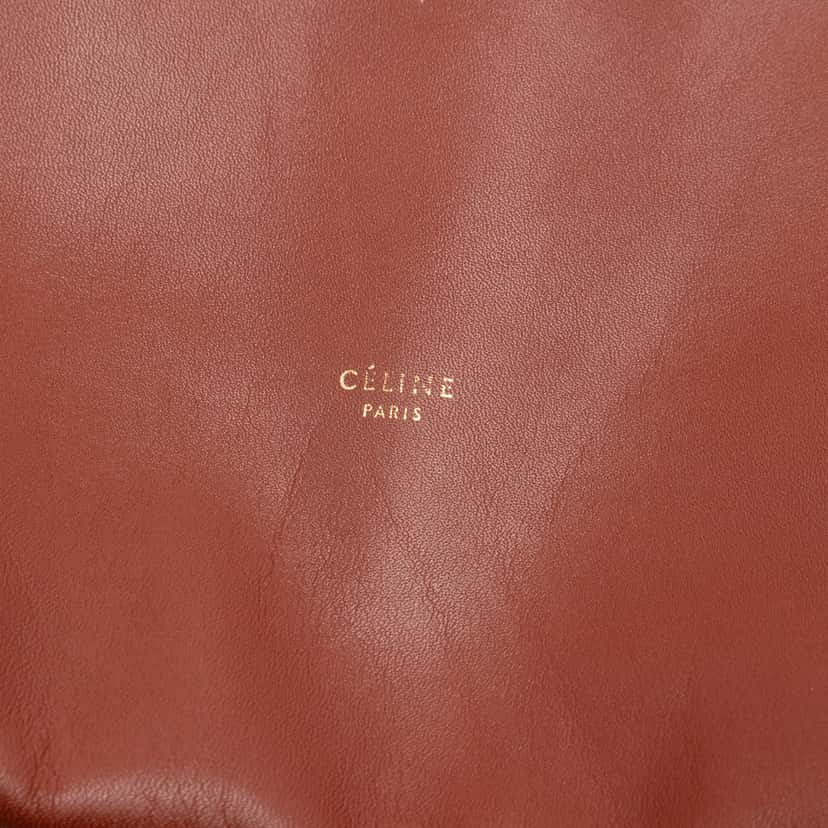 Celine Leather Tall Clasp Cabas Tote Brown Leather Very good condition - Box View