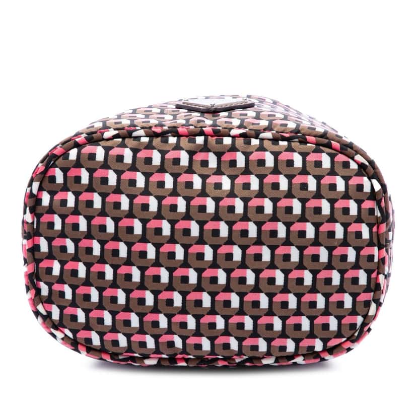 Prada Tessuto Geometric Print Drawstring Pouch Brown Very good condition - Inside View