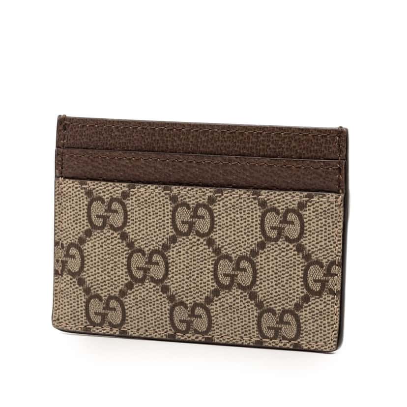 Gucci GG Supreme Web Ophidia Card Holder Beige Very good condition - Back View
