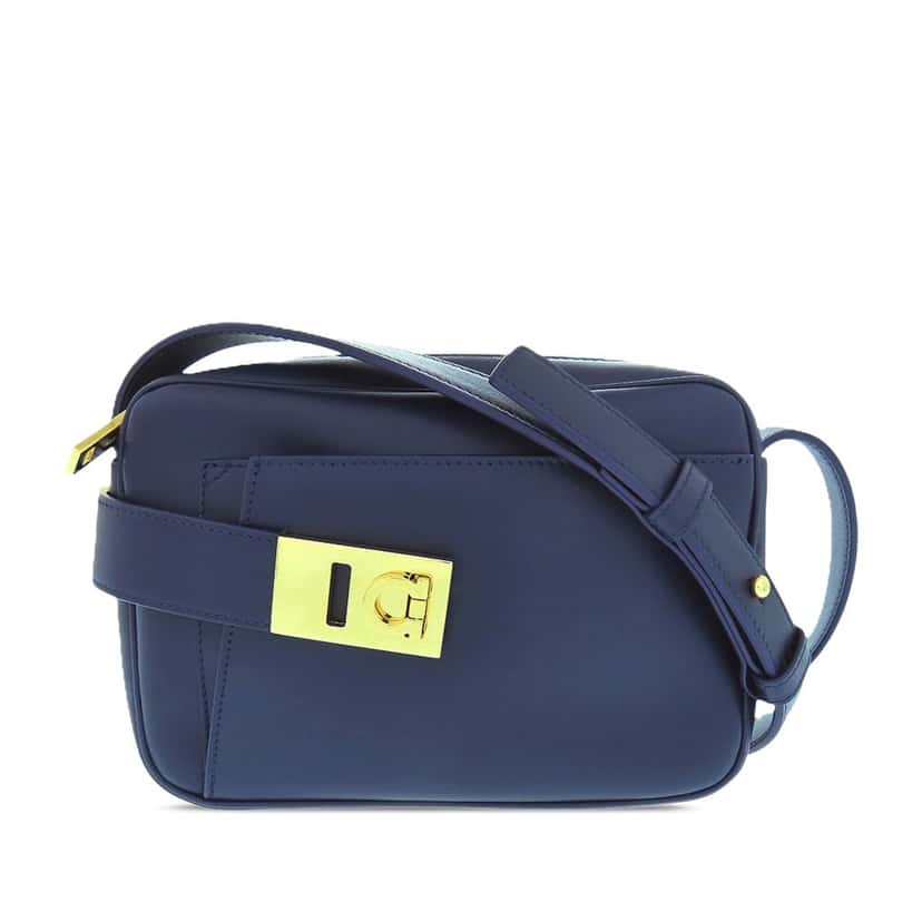 Ferragamo Leather Gancini Buckle Crossbody