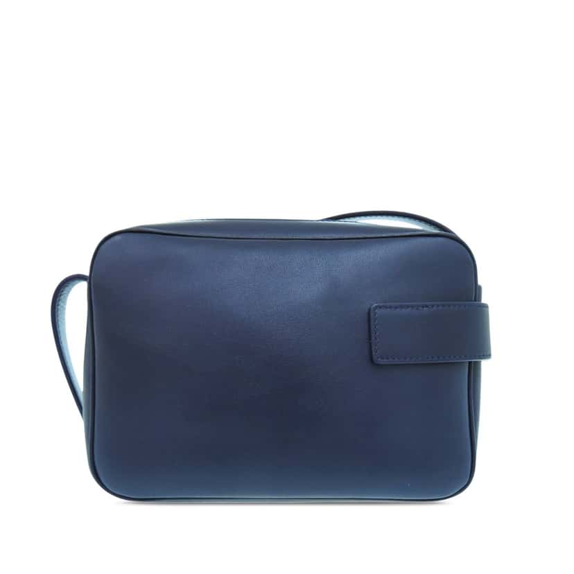 Ferragamo Leather Gancini Buckle Crossbody Blue Leather Very good condition - Back View