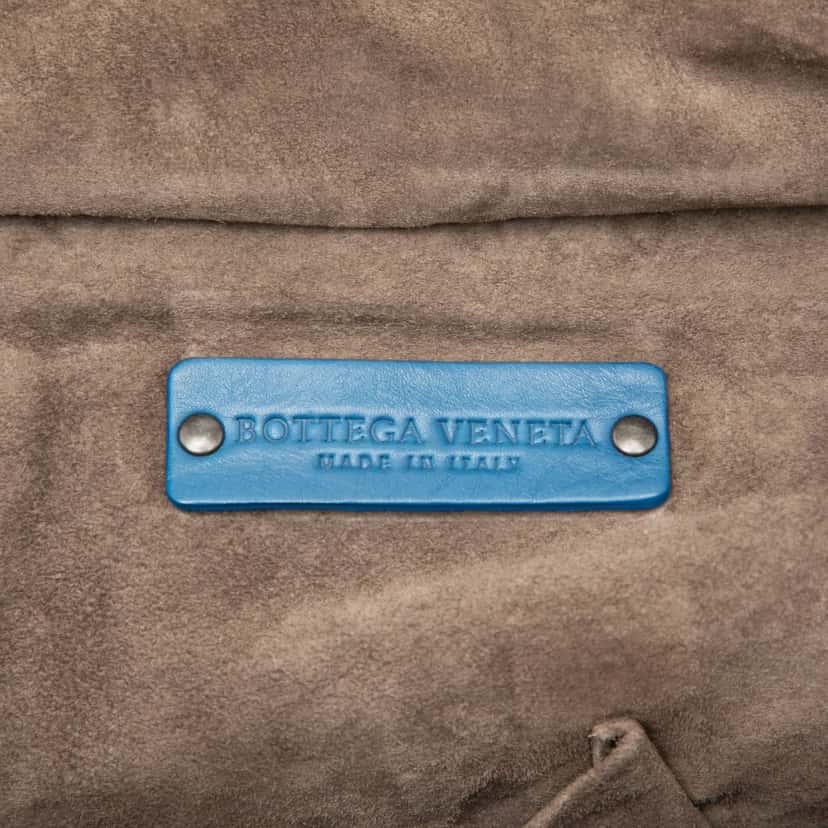 Bottega Veneta Nappa Intrecciato Trimmed Handbag Blue Leather Very good condition - Box View