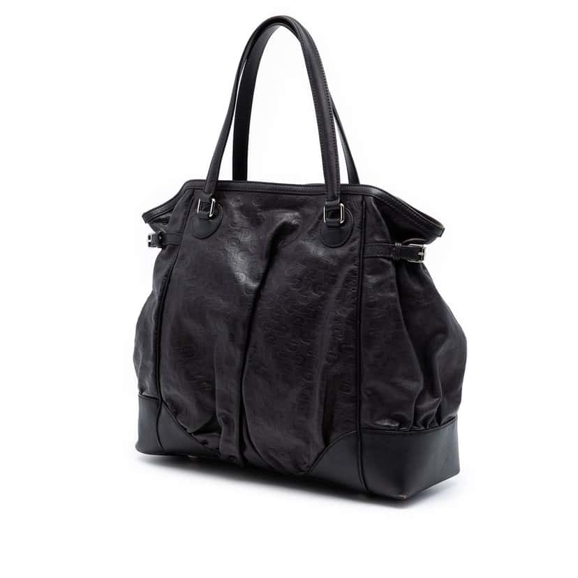 Gucci Embossed Leather Horsebit Full Moon Tote Brown Leather Very good condition - Back View