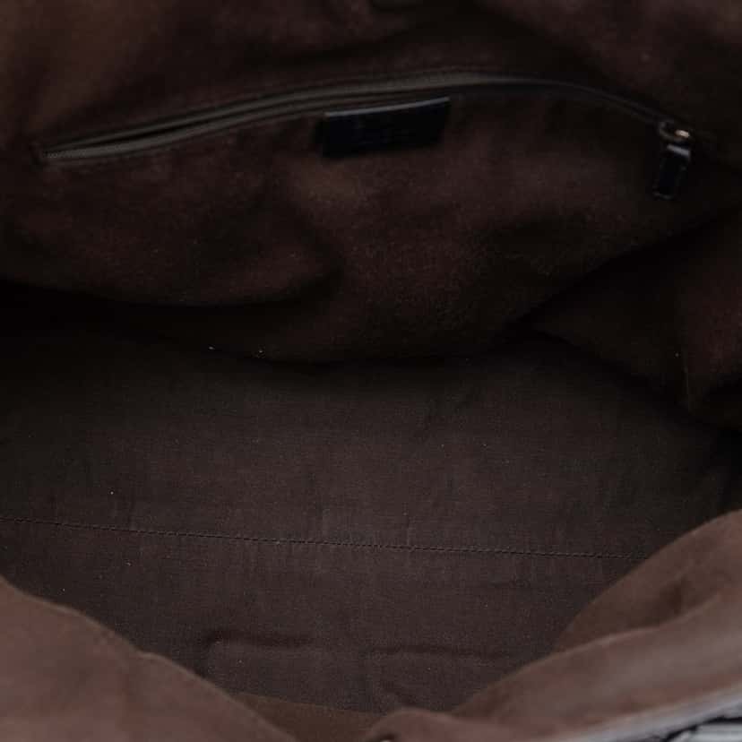 Gucci Embossed Leather Horsebit Full Moon Tote Brown Leather Very good condition - Model View