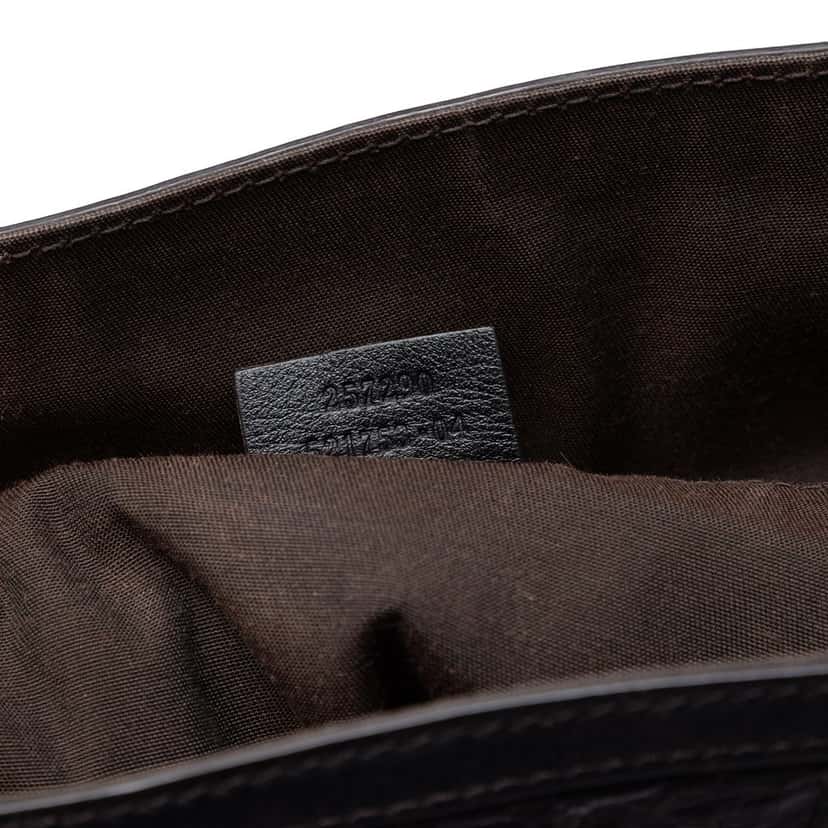 Gucci Embossed Leather Horsebit Full Moon Tote Brown Leather Very good condition - Box View