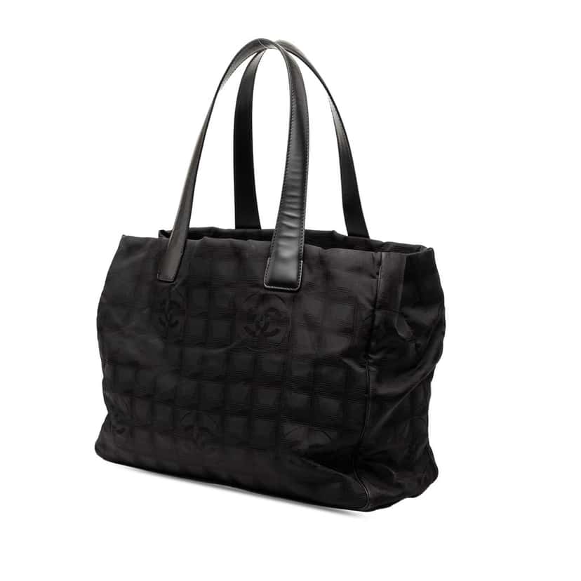 Chanel New Travel Line Nylon Tote Black Very good condition - Back View