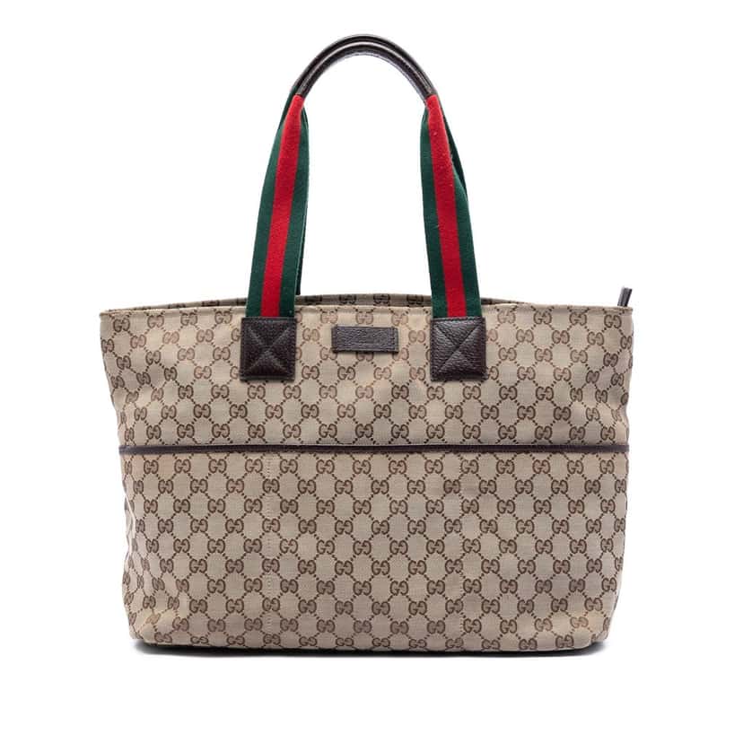 Gucci GG Canvas Web Tote Beige Very good condition - Front View