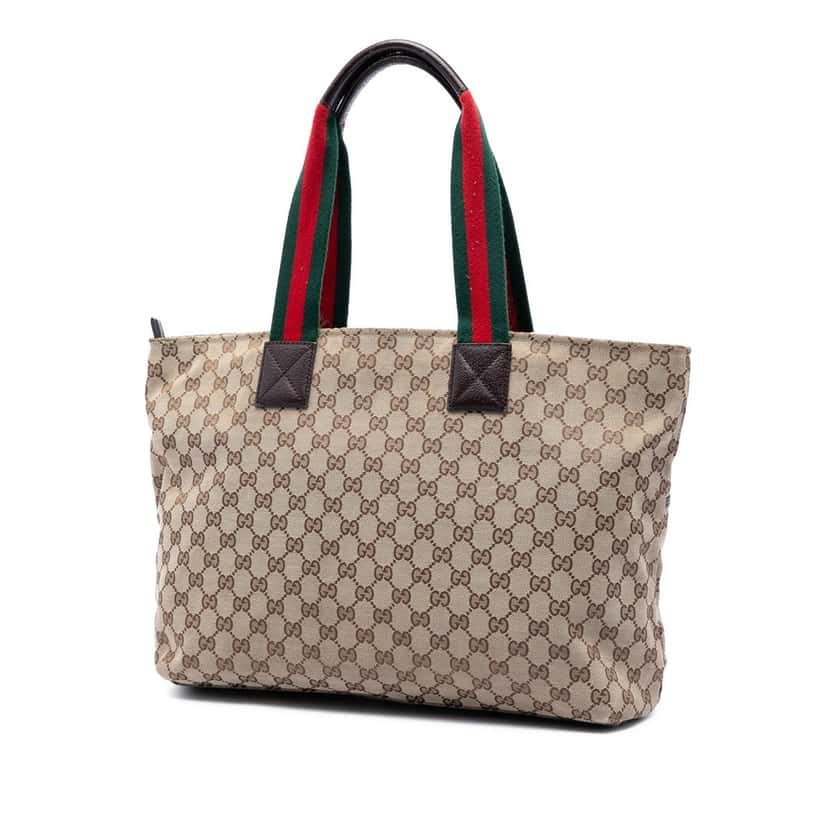 Gucci GG Canvas Web Tote Beige Very good condition - Back View
