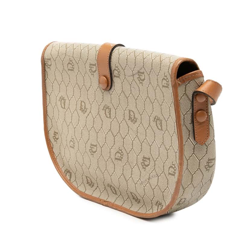 Dior Honeycomb Coated Canvas Crossbody Beige Very good condition - Back View