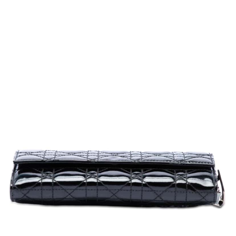 Dior Patent Cannage Lady Dior Wallet On Chain Black Leather Very good condition - Inside View