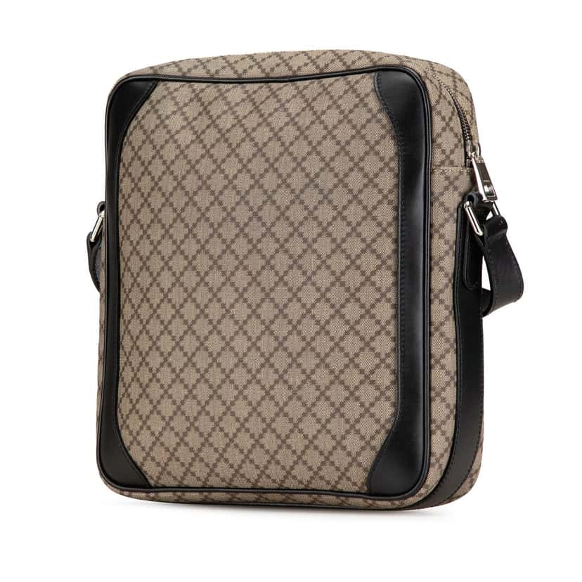 Gucci Diamante Coated Canvas Zip Crossbody Beige Very good condition - Back View