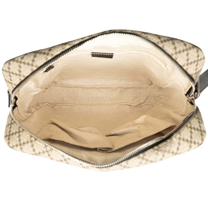 Gucci Diamante Coated Canvas Zip Crossbody Beige Very good condition - Model View