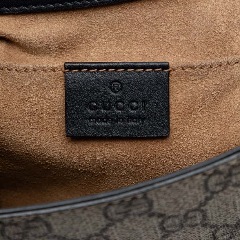 Gucci GG Supreme Web Padlock Crossbody Beige Very good condition - Box View