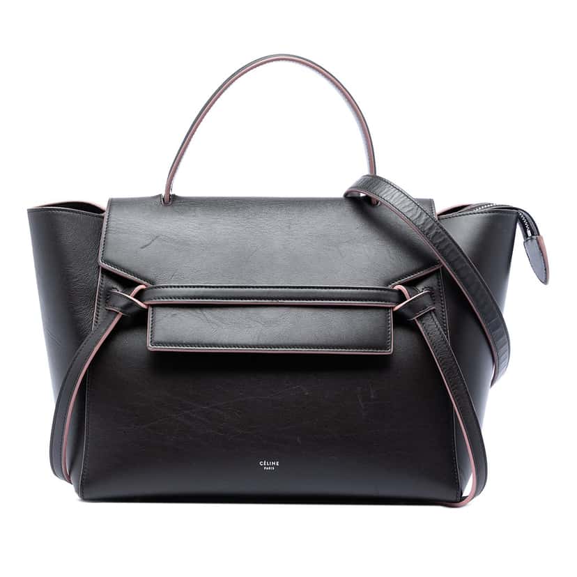 Celine Mini Smooth Calfskin Belt Bag Black Leather Very good condition - Front View