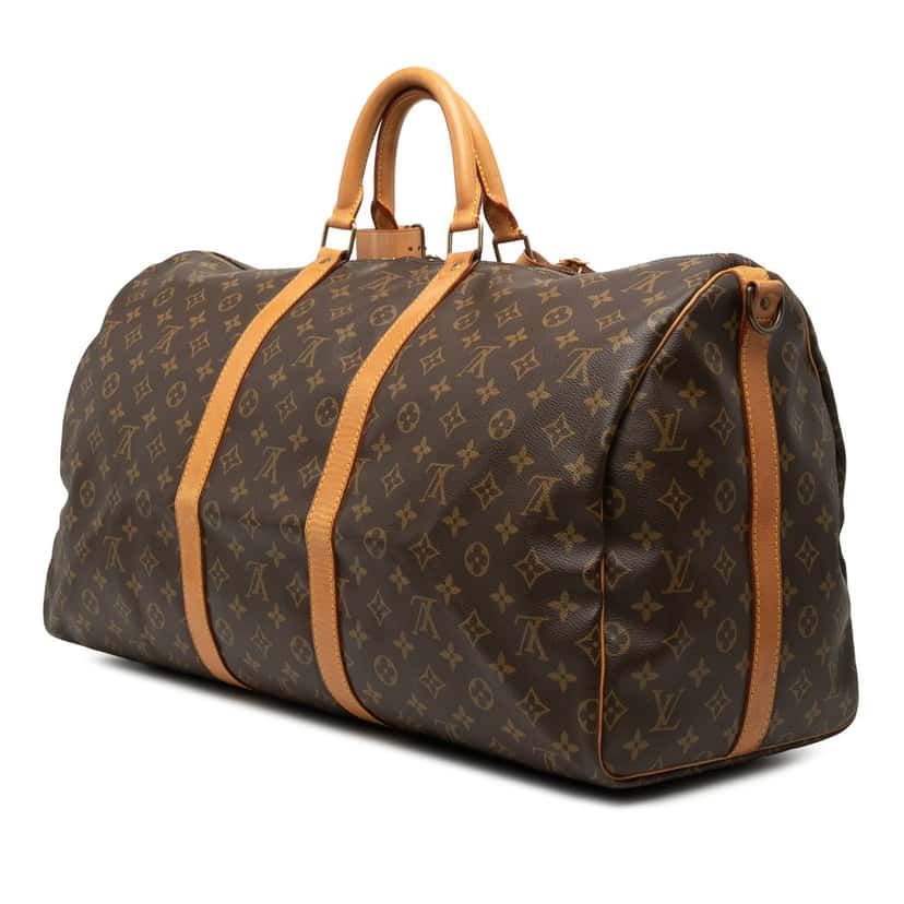 Louis Vuitton Monogram Keepall Bandouliere 55 Brown Good condition - Back View