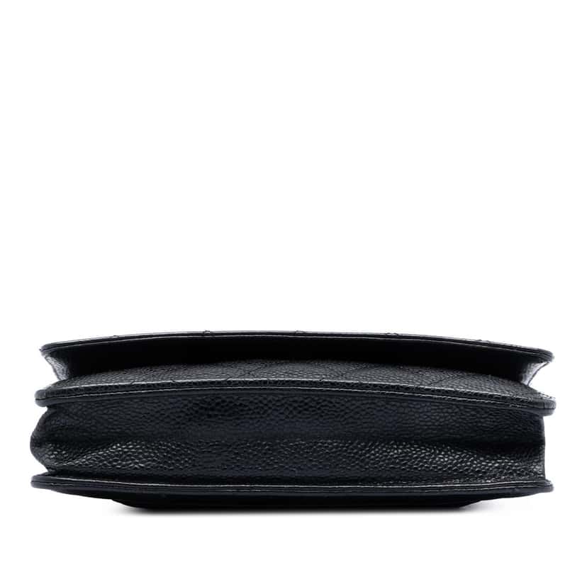 Chanel CC Quilted Caviar Wallet on Chain Black Leather Very good condition - Inside View