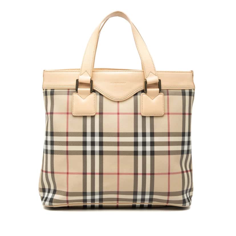 Burberry House Check Canvas Handbag Beige Very good condition - Front View