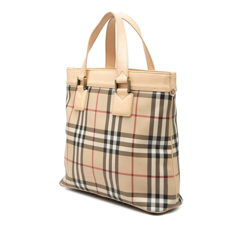 Burberry House Check Canvas Handbag Beige Very good condition - Back View