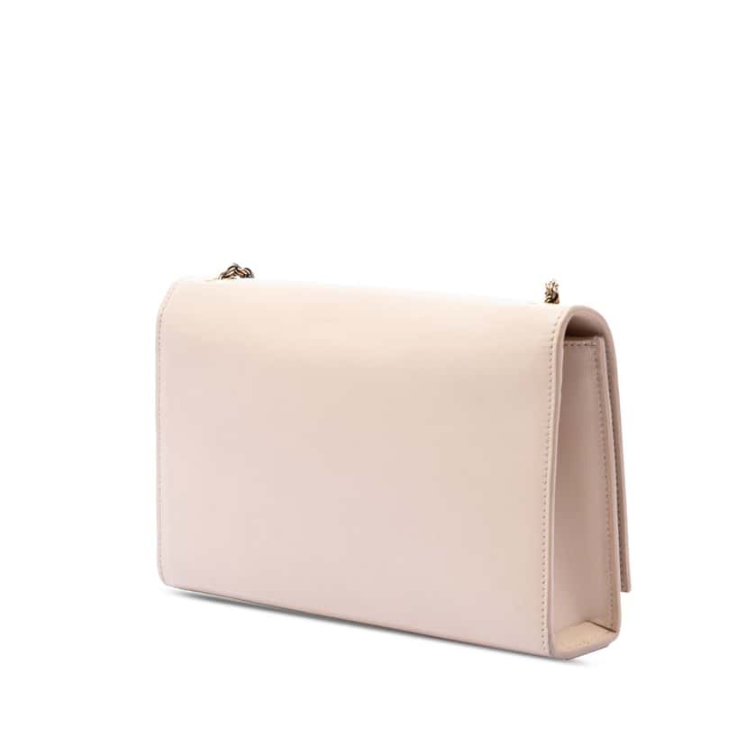 Saint Laurent Medium Smooth Calfskin Braided Monogram Kate Crossbody Beige Leather Very good condition - Back View
