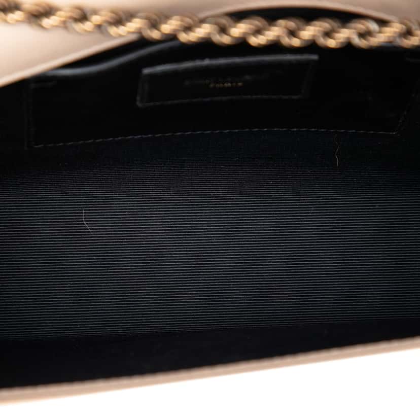 Saint Laurent Medium Smooth Calfskin Braided Monogram Kate Crossbody Beige Leather Very good condition - Model View