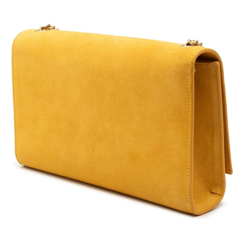 Saint Laurent Medium Suede Monogram Kate Tassel Crossbody Yellow Leather Very good condition - Back View