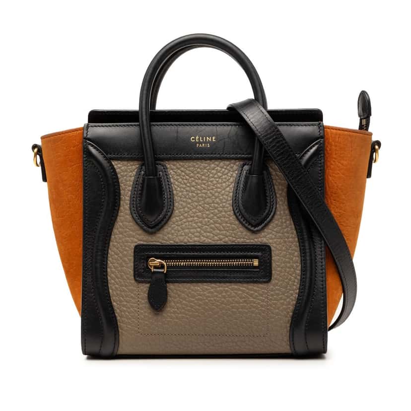 Celine Nano Tricolor Leather Luggage Tote Brown Leather Very good condition - Front View