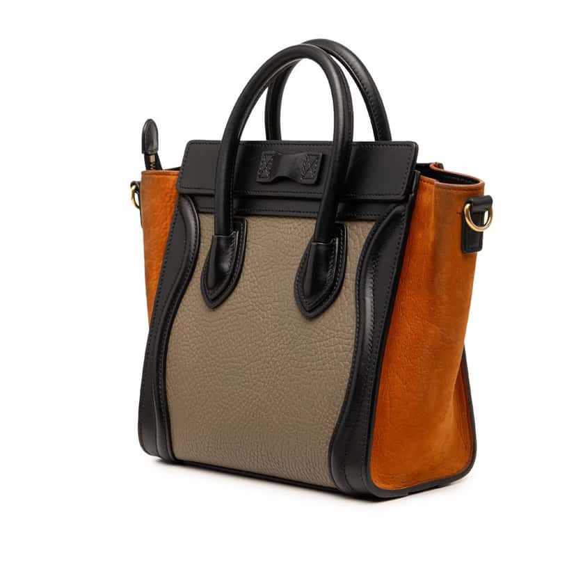Celine Nano Tricolor Leather Luggage Tote Brown Leather Very good condition - Back View