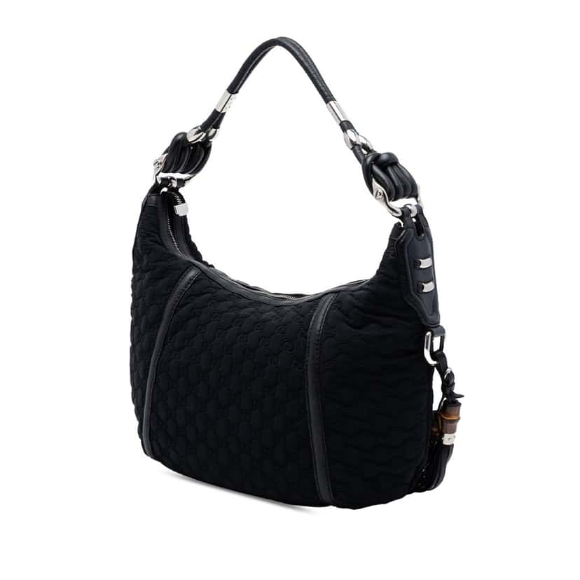 Gucci Guccissima Neoprene Techno Horsebit Hobo Black Very good condition - Back View