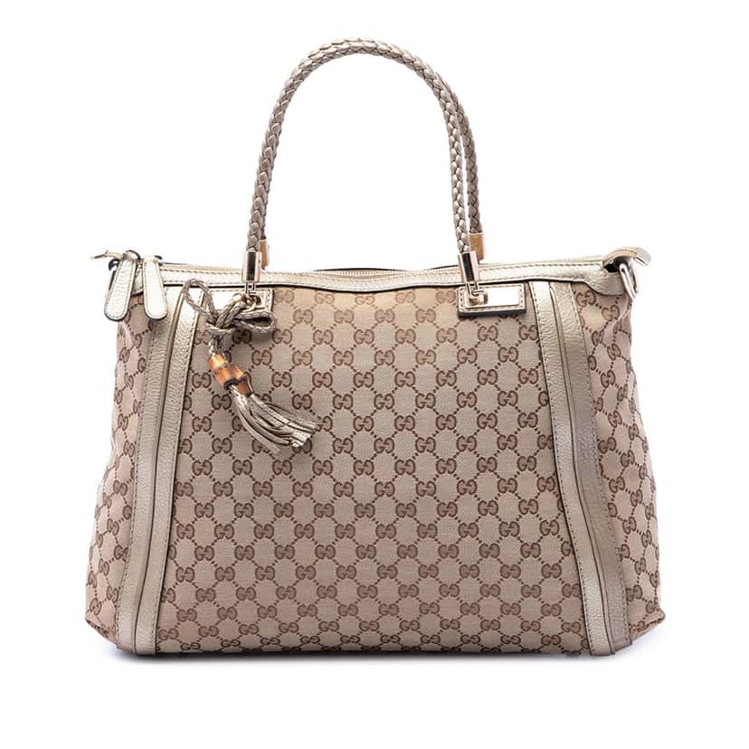 Gucci GG Canvas Bella Convertible Tote Beige Very good condition - Front View