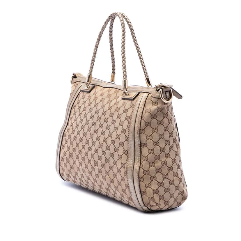 Gucci GG Canvas Bella Convertible Tote Beige Very good condition - Back View