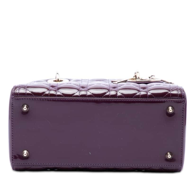 Dior Medium Patent Cannage Lady Dior Purple Leather Very good condition - Inside View