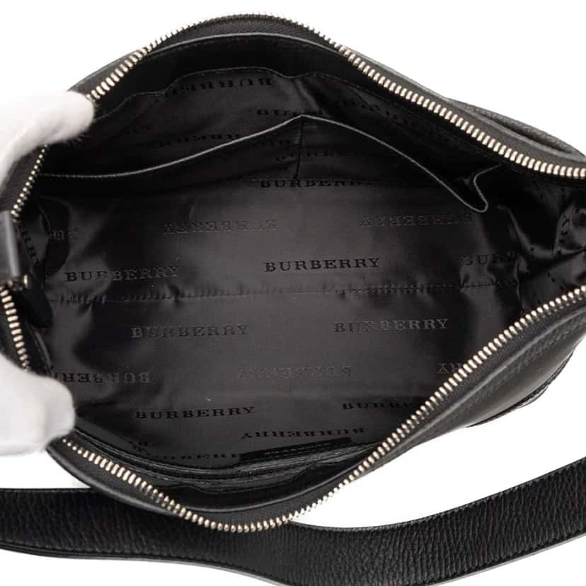 Burberry Nova Check Trimmed Canvas Shoulder Bag Black Very good condition - Model View