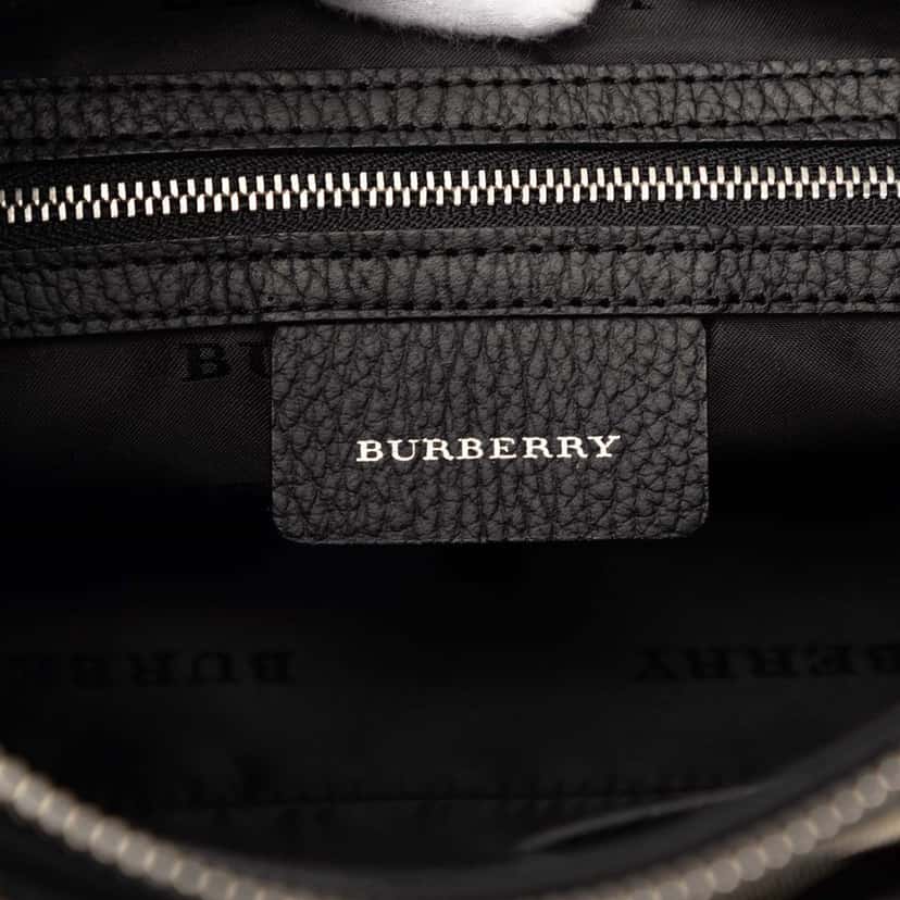 Burberry Nova Check Trimmed Canvas Shoulder Bag Black Very good condition - Box View