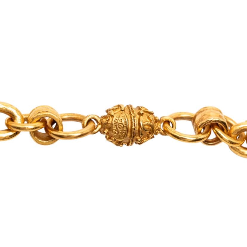 Chanel CC Gold Plated Chain Link Necklace Gold Metal Very good condition - Back View