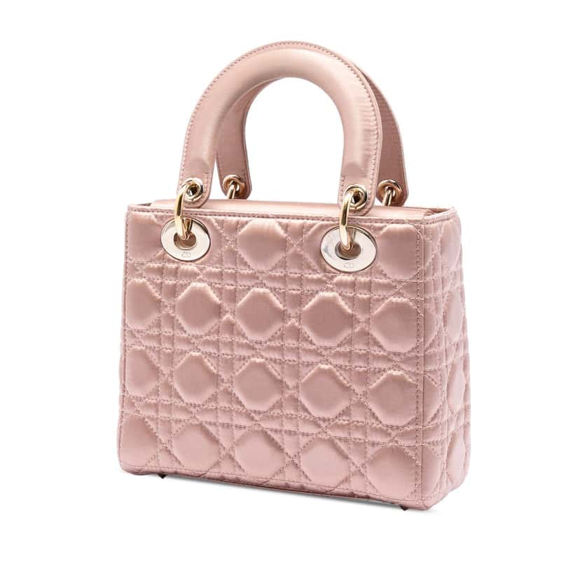Dior Small Satin Cannage My ABCDior Lady Dior Pink Very good condition - Back View