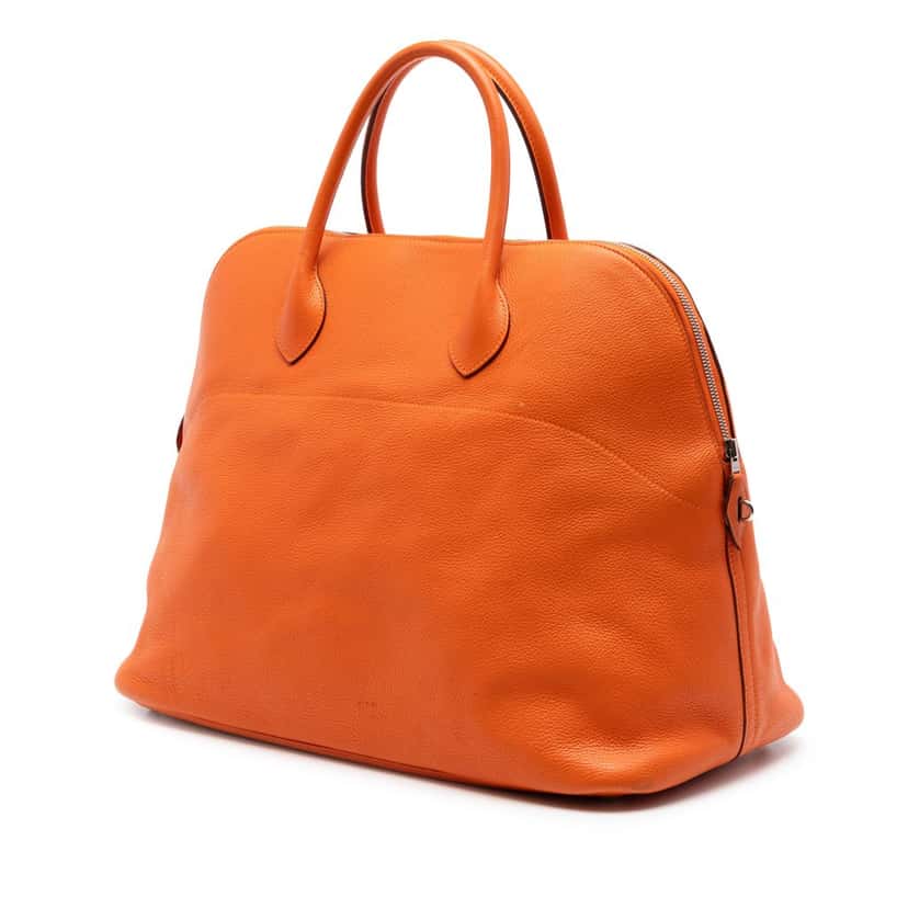 Hermès Clemence Bolide 45 Orange Leather Very good condition - Back View