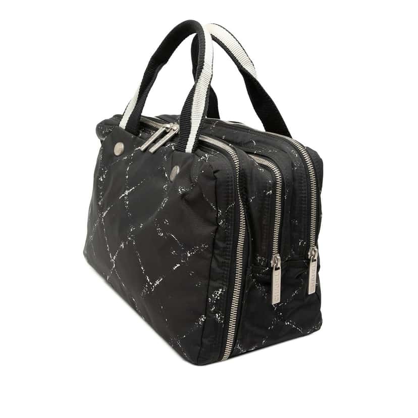 Chanel Old Travel Line Nylon Handbag Black Very good condition - Back View