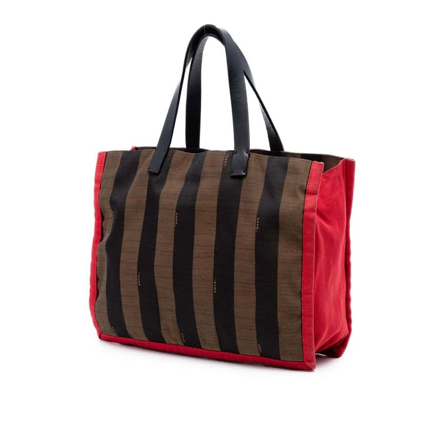 Fendi Pequin Canvas Simply Shopping Tote Brown Very good condition - Back View