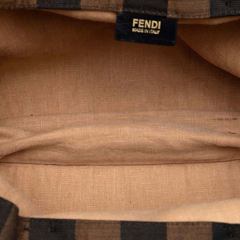 Fendi Pequin Canvas Simply Shopping Tote Brown Very good condition - Model View