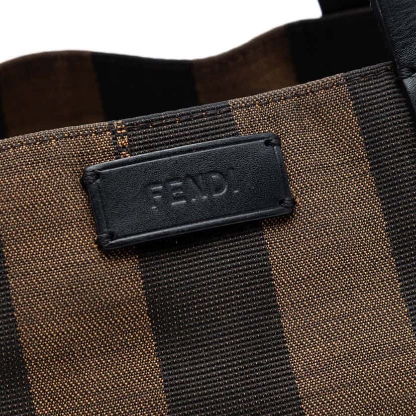 Fendi Pequin Canvas Simply Shopping Tote Brown Very good condition - Box View