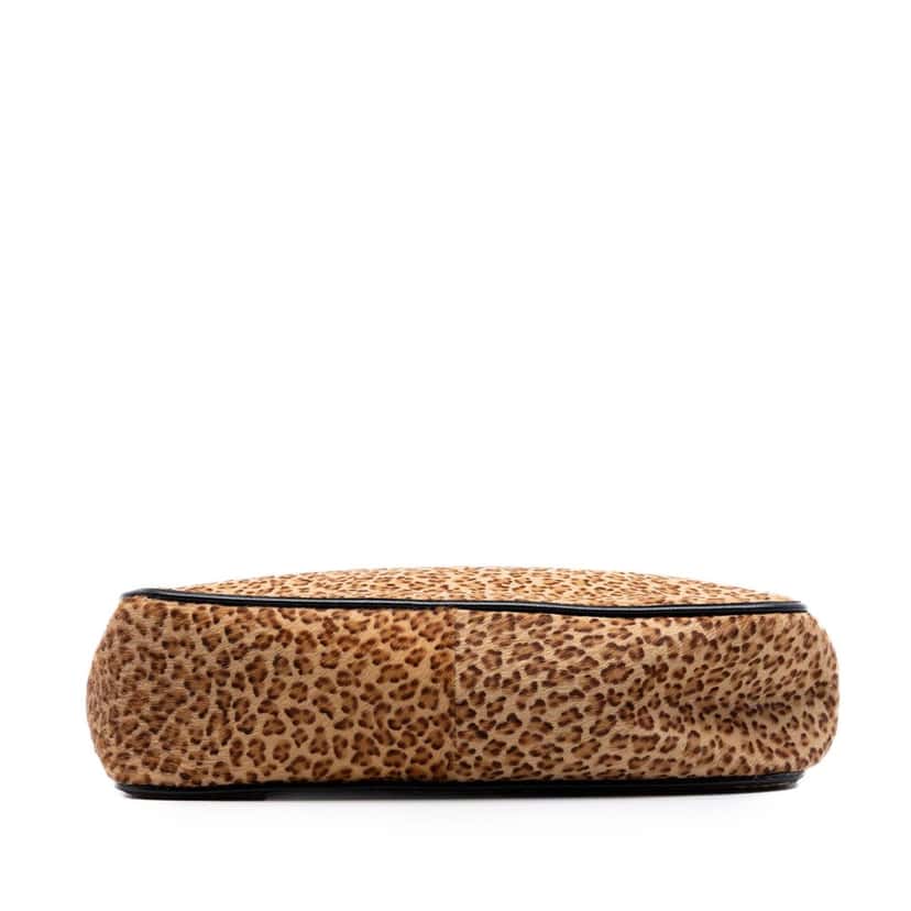 Bottega Veneta Pony Hair Leopard Print Shoulder Bag Brown Very good condition - Inside View